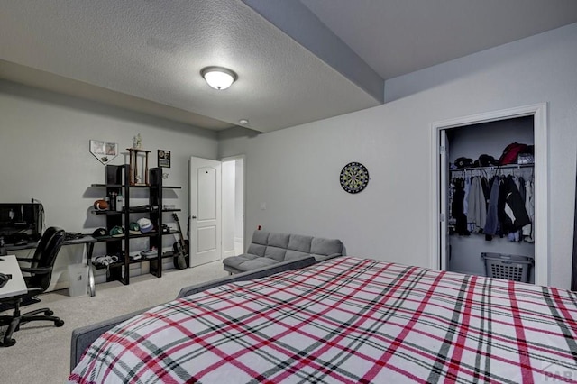 10919 Cascading Spring Cir, Peyton, CO 80831 - carpeted bedroom with a textured ceiling and an office area