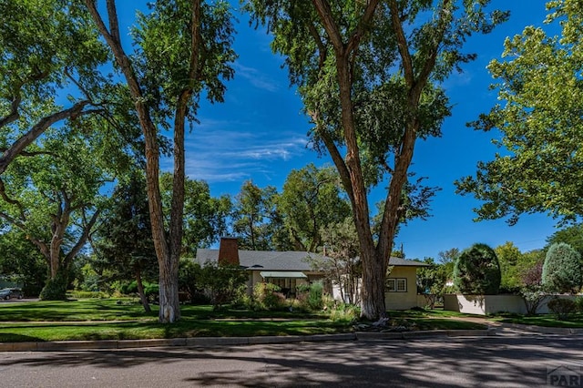 view of front of home featuring a front yard