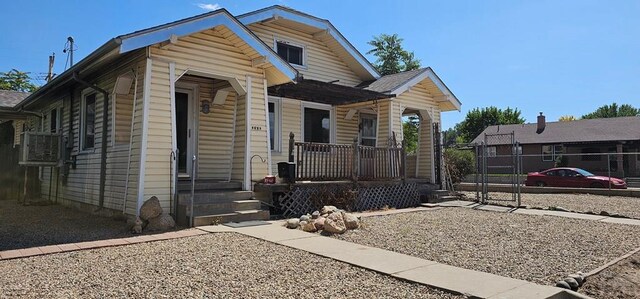 view of front of home featuring covered porch