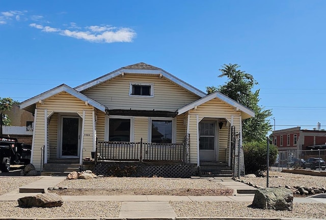 view of front of property with covered porch