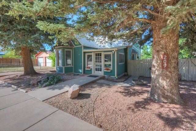 view of front of property with fence