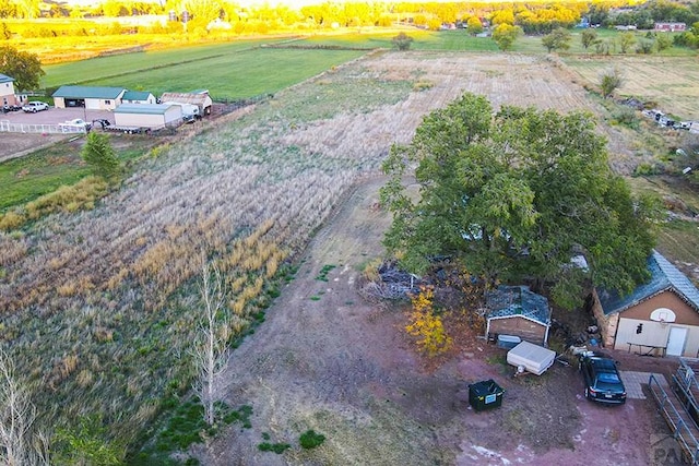 drone / aerial view with a rural view