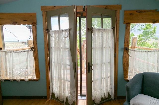6705 County Rd 42, Del Norte, CO 81132 - doorway to outside featuring wood finished floors