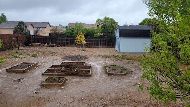 270 W Baldwyn Dr, Pueblo West, CO 81007 - fenced backyard with a garden, a shed, and an outdoor structure