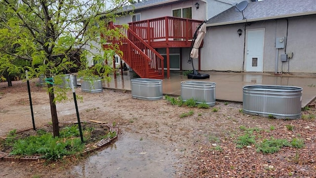 270 W Baldwyn Dr, Pueblo West, CO 81007 - view of yard with a wooden deck and stairs