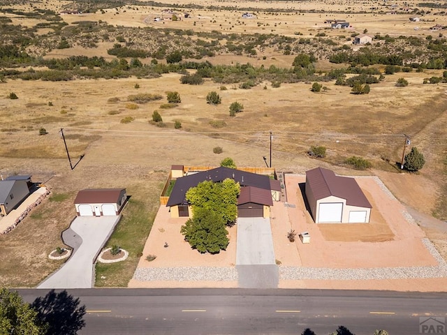 aerial view with a rural view