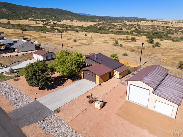 drone / aerial view with a mountain view