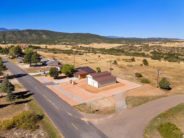 aerial view with a mountain view