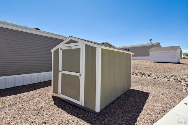 view of shed