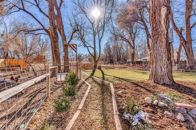 view of yard featuring fence