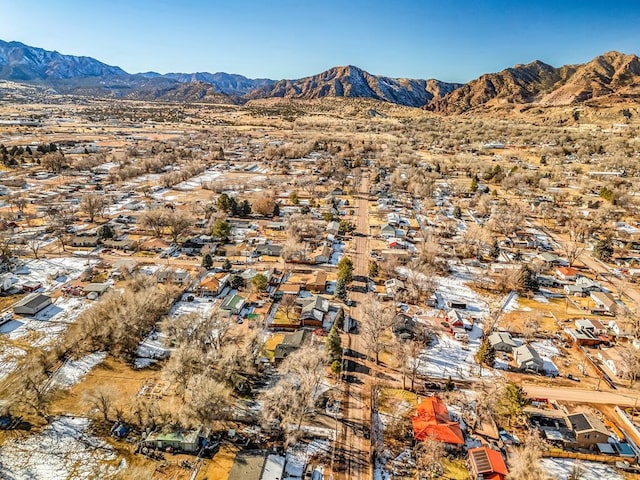 bird's eye view with a residential view and a mountain view