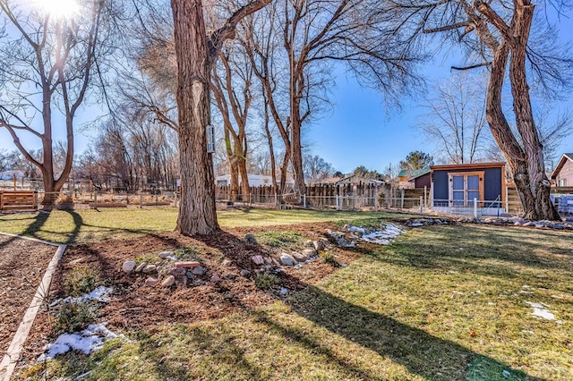 view of yard with fence