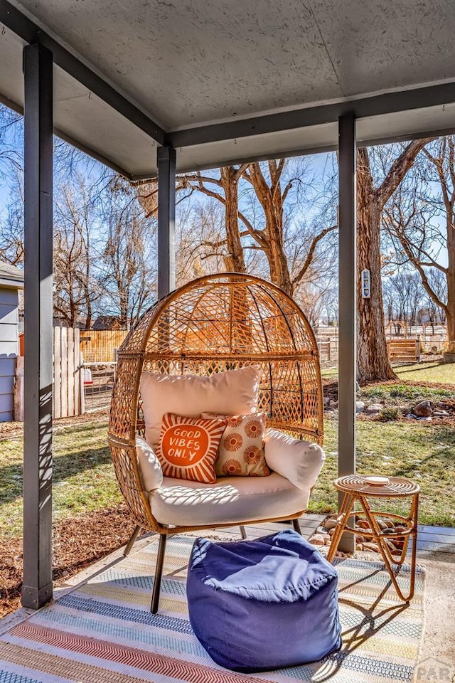 view of patio with fence