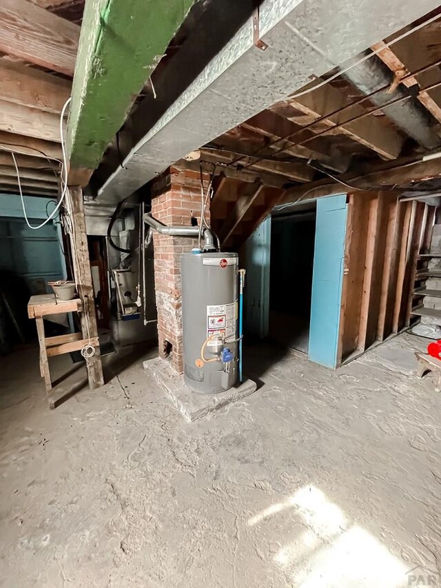 interior space featuring gas water heater