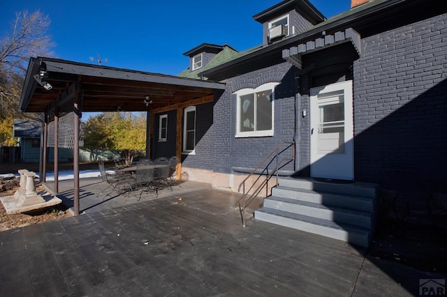 view of patio / terrace featuring entry steps