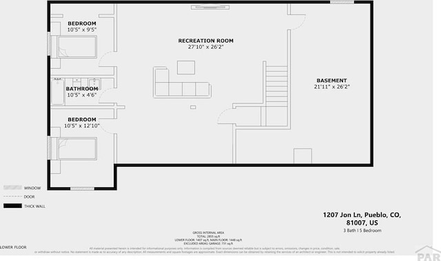 1207 N Jon Ln, Pueblo West, CO 81007 - view of home floor plan