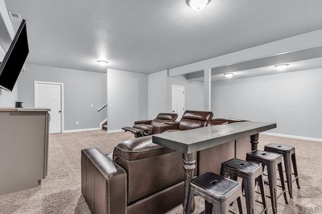1207 N Jon Ln, Pueblo West, CO 81007 - home theater room with light colored carpet and a textured ceiling