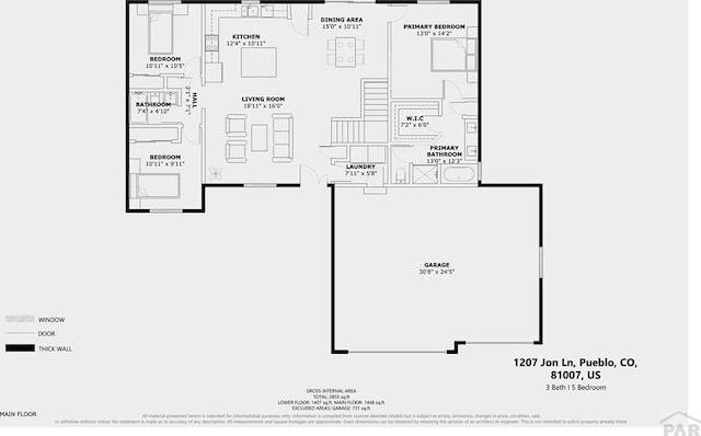 1207 N Jon Ln, Pueblo West, CO 81007 - view of home floor plan