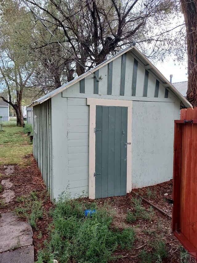 view of shed