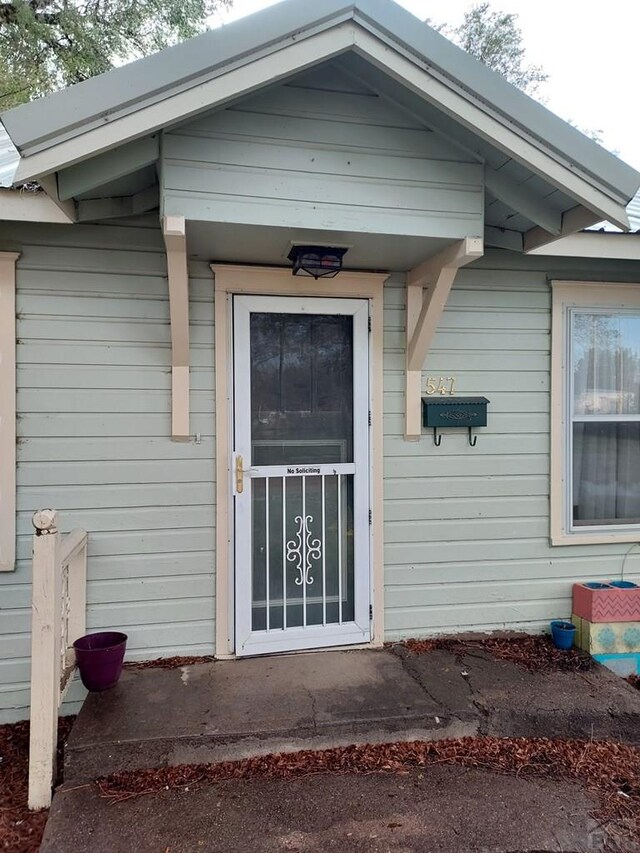 view of doorway to property