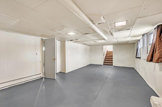 garage featuring a baseboard radiator