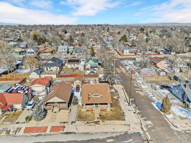 bird's eye view with a residential view