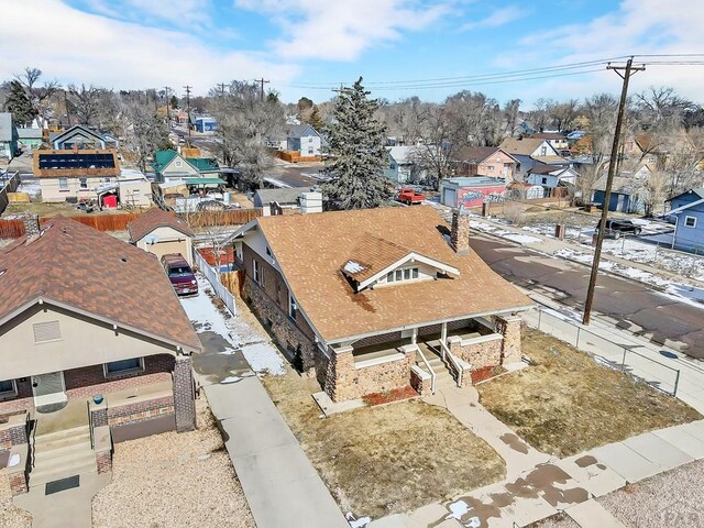 drone / aerial view with a residential view