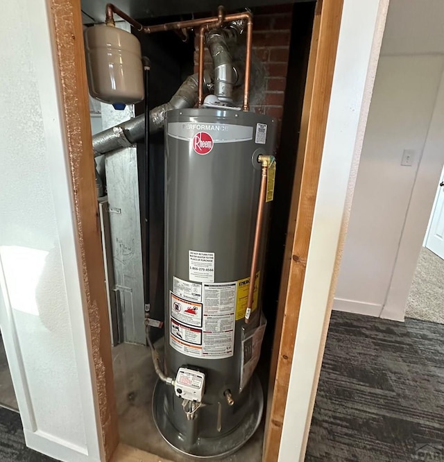 utilities featuring gas water heater