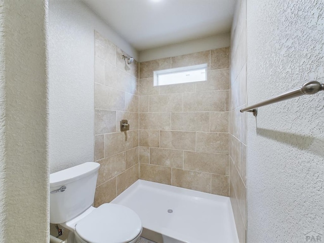 151 S Stardust Cir, Pueblo West, CO 81007 - full bathroom featuring toilet, a shower stall, and a textured wall
