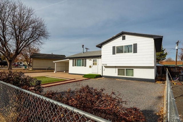 view of front of home with fence