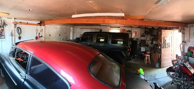 view of garage