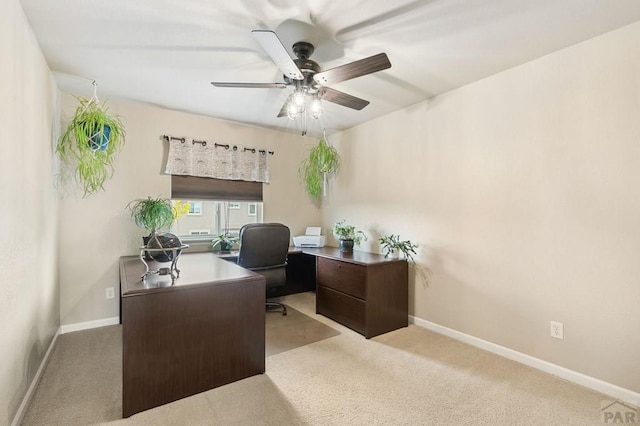 7470 Sun Prairie Dr, Fountain, CO 80925 - carpeted office space with a ceiling fan and baseboards