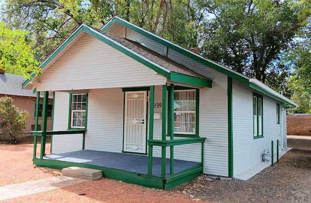 view of front of home featuring a porch