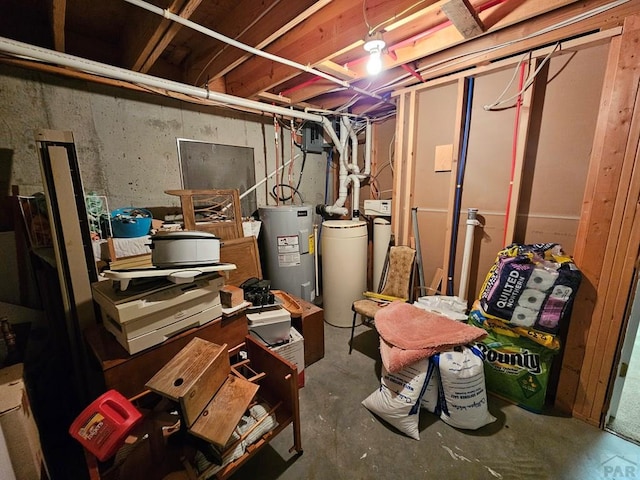 743 G St, Two Buttes, CO 81084 - unfinished basement featuring electric water heater and a water softener