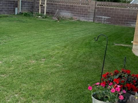 view of yard featuring fence