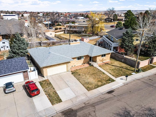 aerial view featuring a residential view