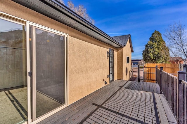 wooden terrace with fence