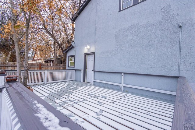 wooden terrace with fence