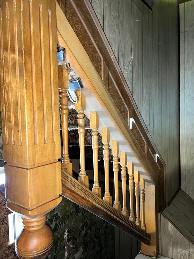 interior space with wooden walls