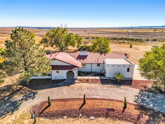 drone / aerial view with a rural view