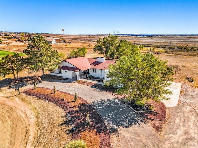 drone / aerial view featuring a rural view