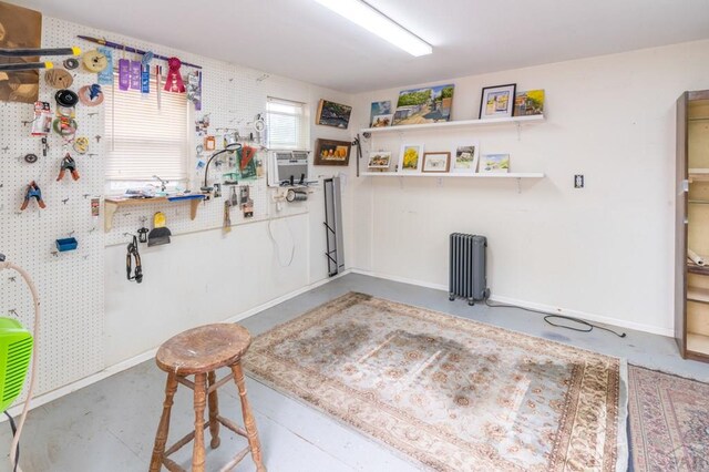 1329 Alexander Cir, Pueblo, CO 81001 - miscellaneous room featuring radiator, concrete floors, and cooling unit