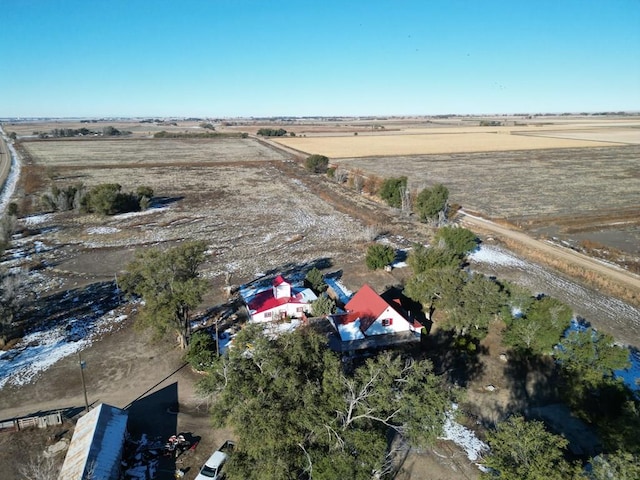 aerial view featuring a water view and a rural view