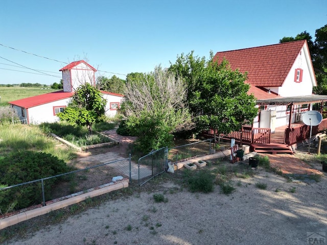 17345 US Highway 50, Las Animas, CO 81054 - view of yard featuring a wooden deck and a gate