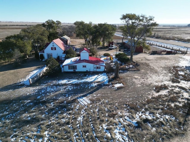 aerial view with a rural view