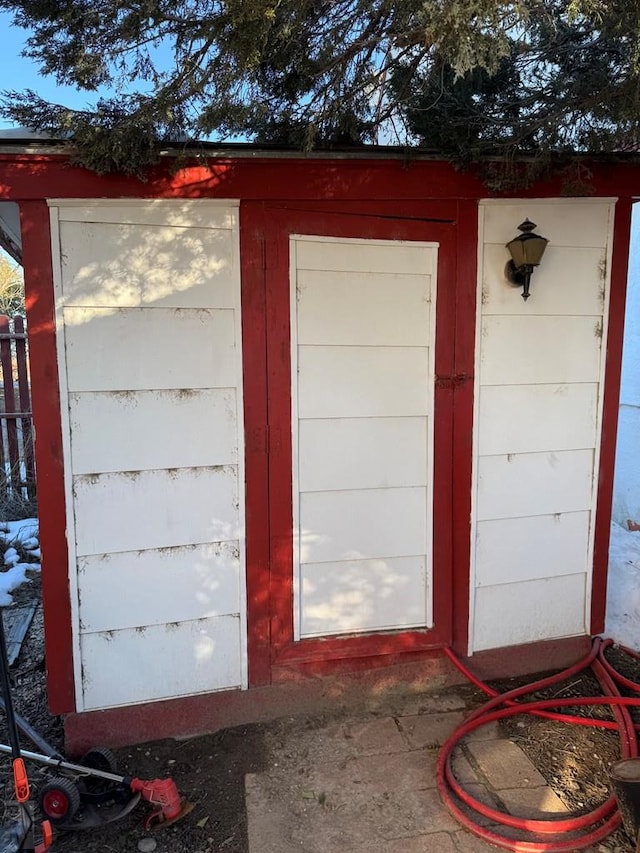 view of shed