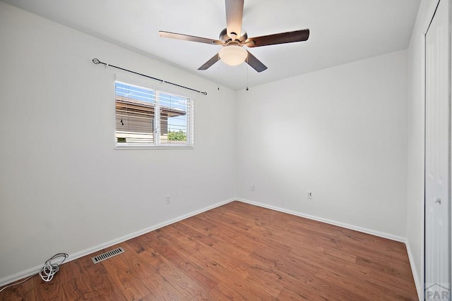 130 Montcalm Dr, Pueblo, CO 81005 - unfurnished room featuring wood finished floors and a ceiling fan