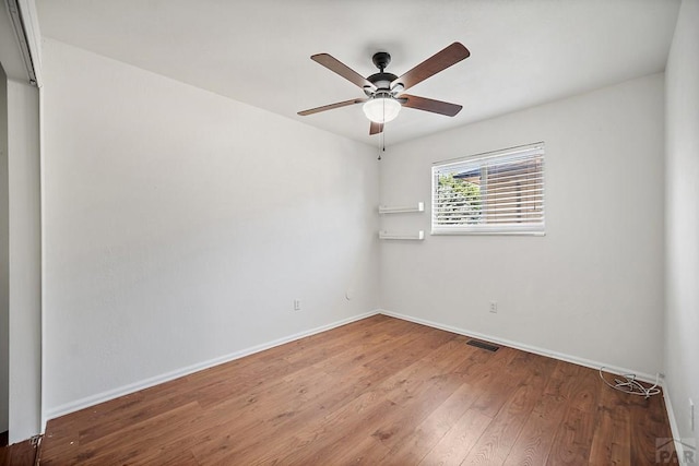 130 Montcalm Dr, Pueblo, CO 81005 - empty room featuring a ceiling fan and wood finished floors