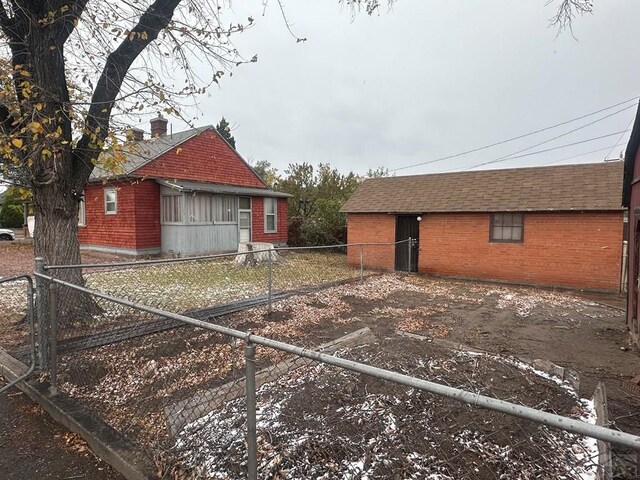 view of yard with fence