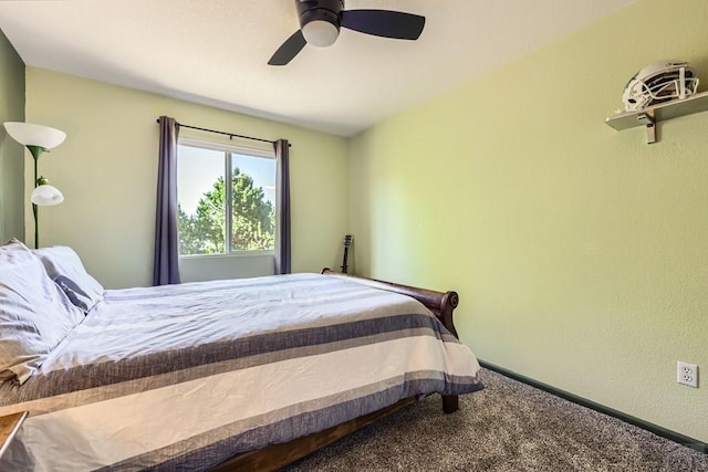 3603 Bobcat Ln, Pueblo, CO 81005 - bedroom featuring carpet flooring, baseboards, and a ceiling fan